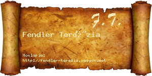 Fendler Terézia névjegykártya